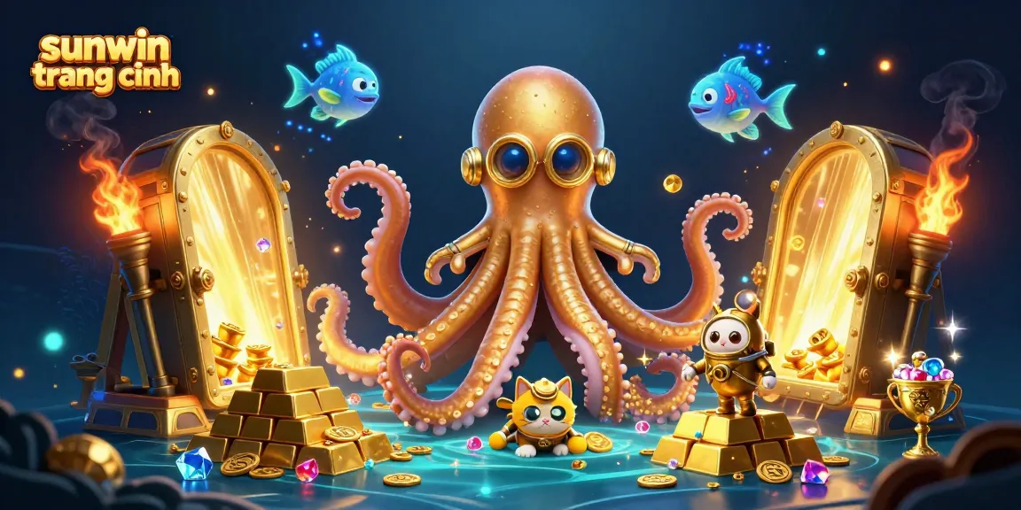 Experience thrilling gameplay with sunwin trang chính featuring a kraken and gold treasures in an immersive 3D world.
